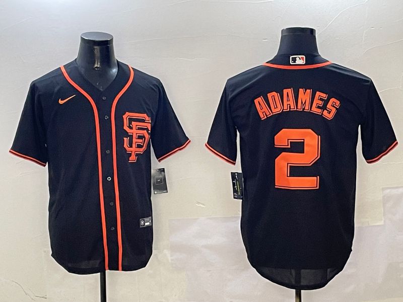Men San Francisco Giants #2 Adames Black Game 2025 Nike MLB Jersey style 1->san francisco giants->MLB Jersey